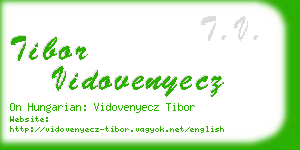 tibor vidovenyecz business card